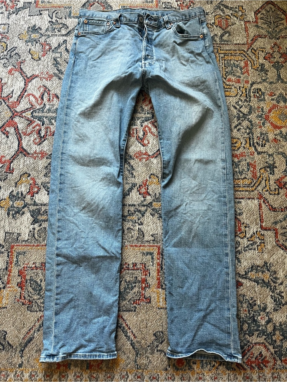 Levi's 501 Light Blue Relaxed Straight-Leg Jeans 34x34 See measurements